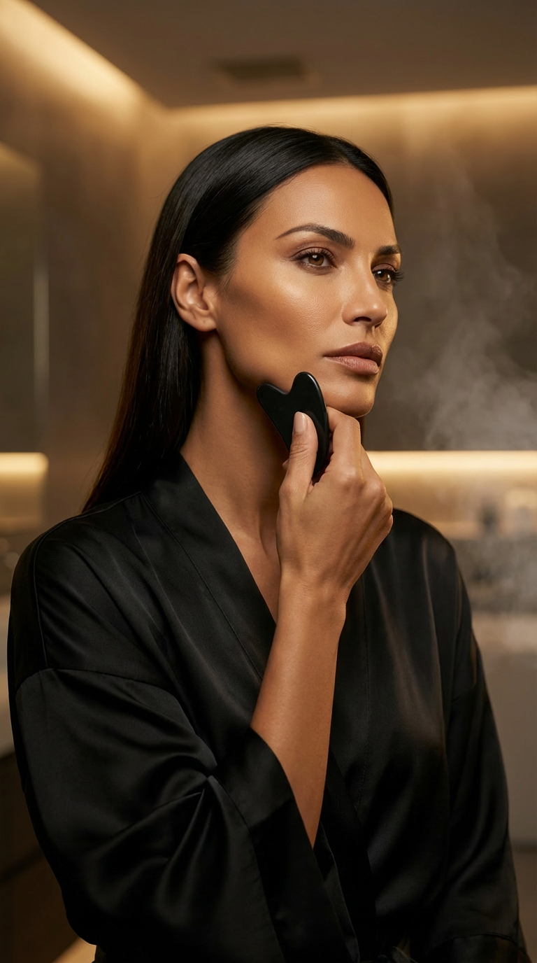 Black Gua Sha Facial Tool — Sculpt & Lift Massage Stone
