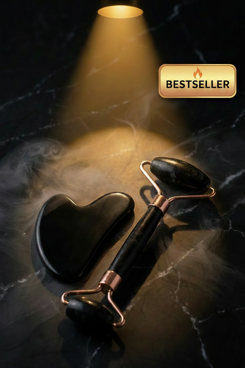 Black Gua Sha Facial Tool — Sculpt & Lift Massage Stone