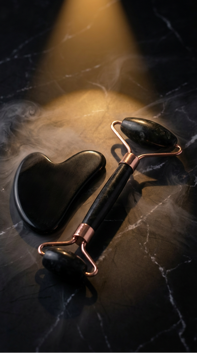 Black Gua Sha Facial Tool — Sculpt & Lift Massage Stone